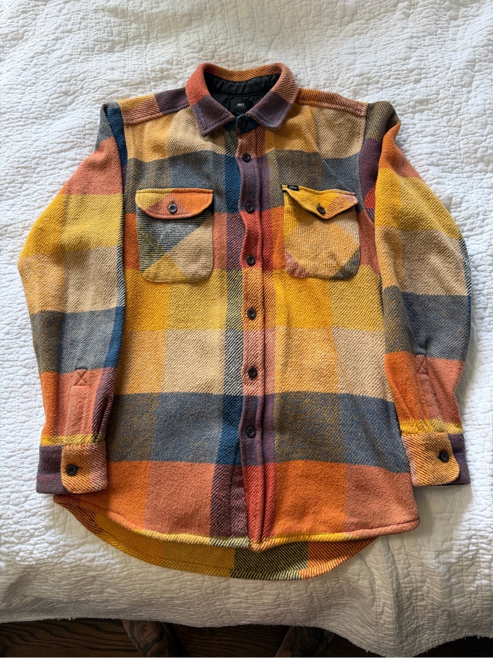 Obey Men's Plaid Flannel Jacket Shirt - Multicolor